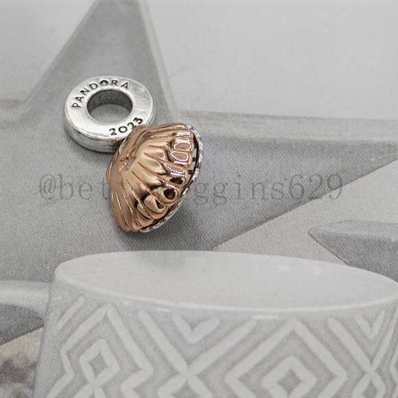 Pandora Sea Shell & Treated Freshwater Cultured Pearl Dangle Charm - Picture 4 of 7